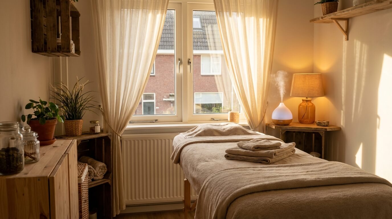 Schoonheidsspecialiste geeft een gezichtsbehandeling